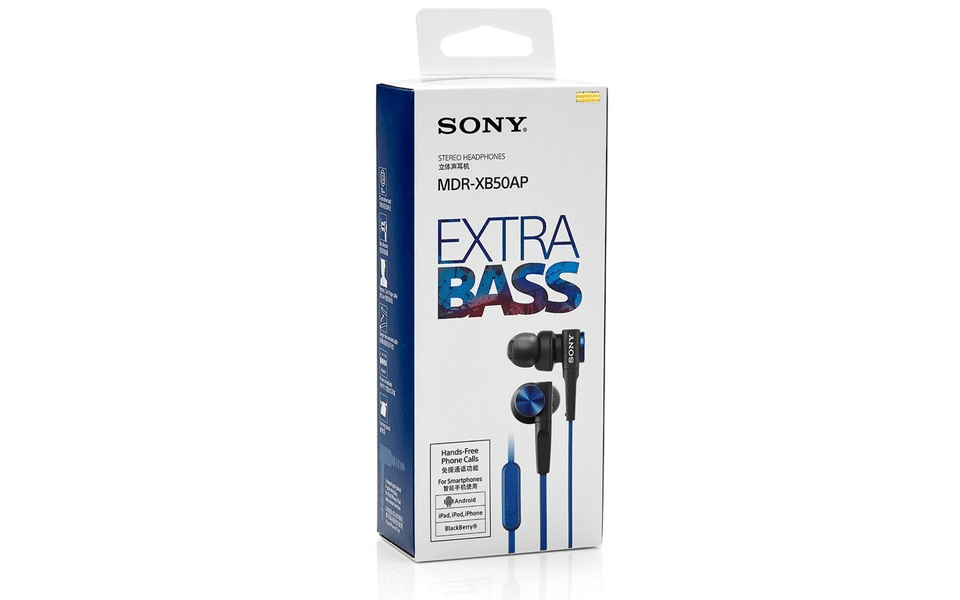 Cutie căști Sony MDR-XB50AP Extra Bass.