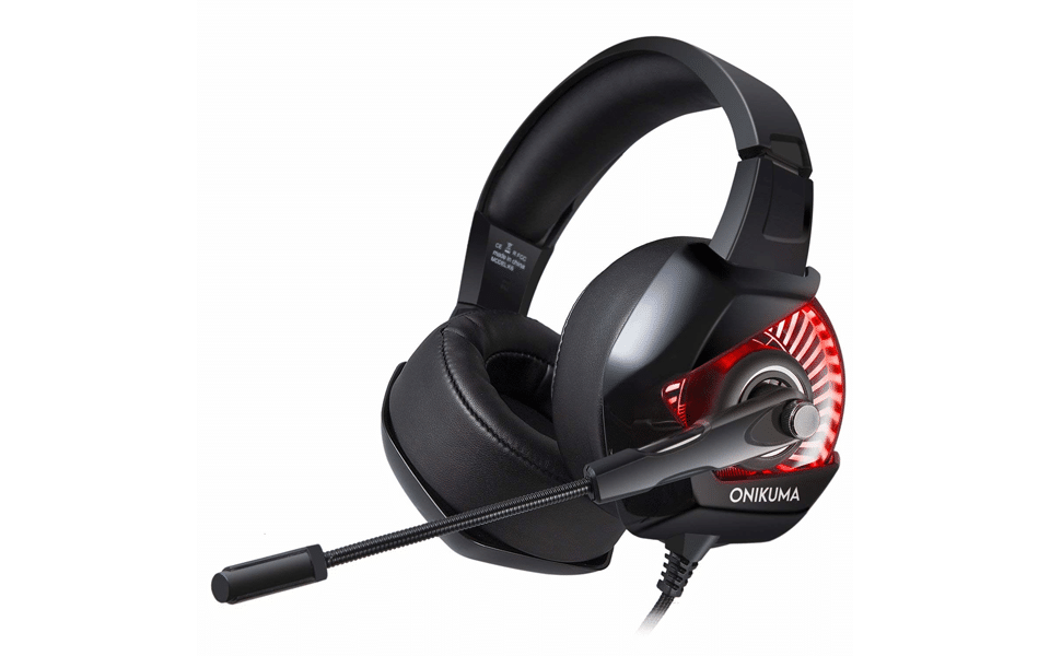 Căști gaming Onikuma K6 roșii.
